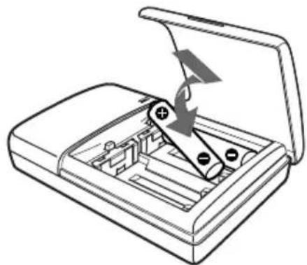 SONY MDRDS5000 - Inserción de las pilas en el cargador de pilas - 2