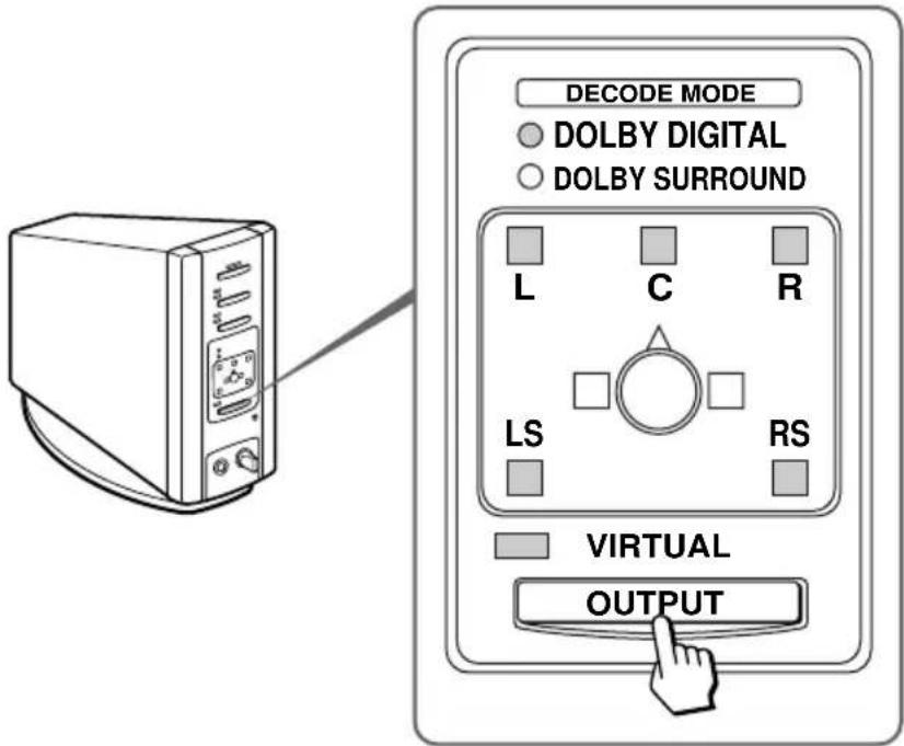 SONY MDRDS5000 - Presione OUTPUT para selectionar el modo de salute (effecto envolvente). - 1