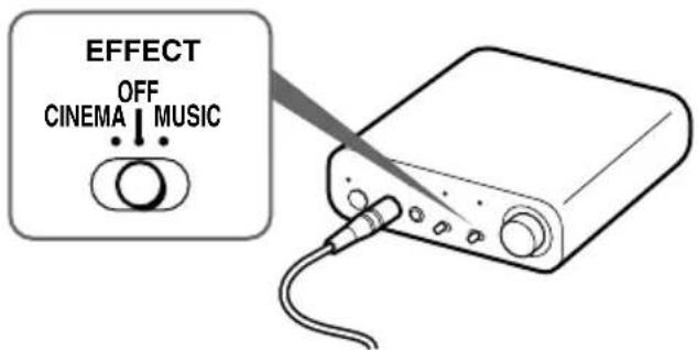 SONY MDRDS1000 - Slide the EFFECT switch to select the desired sound field. - 1