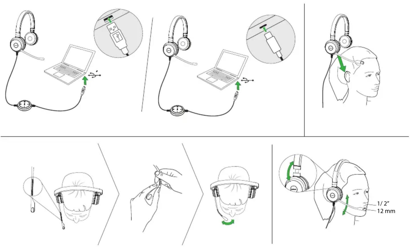 JABRA Evolve 20 - Jabra Evolve™ 20/20SE headset Quick start guide - 1