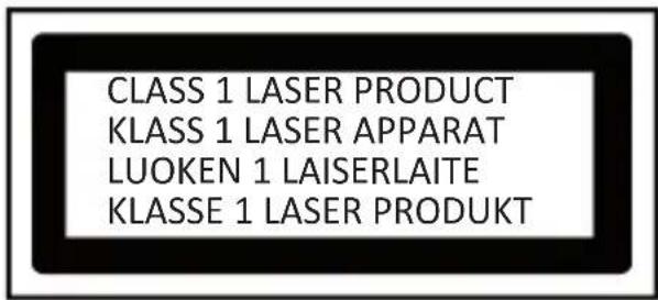 CLASS 1 LASER PRODUCT KLASS 1 LASER APPARAT LUOKEN 1 LAISERLAITE KLASSE 1 LASER PRODUKT