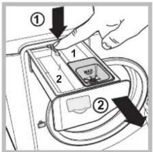 HOTPOINT-ARISTON Aqualtis AQ93F 69 EU - Reinigen van het wasmiddelbakje - 1
