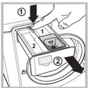 HOTPOINT-ARISTON Aqualtis AQ93F 69 EU - Limpar a gaveta dos detergentes - 1