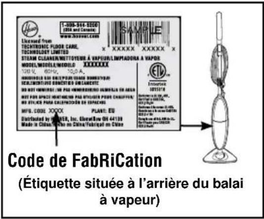 HOOVER TwinTank Steam Mop - CODE DE FABRICATION - 1