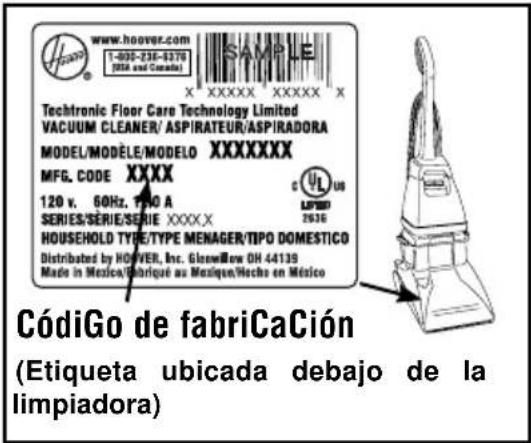 HOOVER SteamVac Pet Complete - CÓDIGO DE FABRICACION - 1