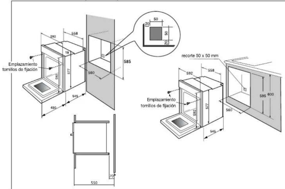 DE DIETRICH DOP 440X - Dimensione utiles para empotrar el horno - 1