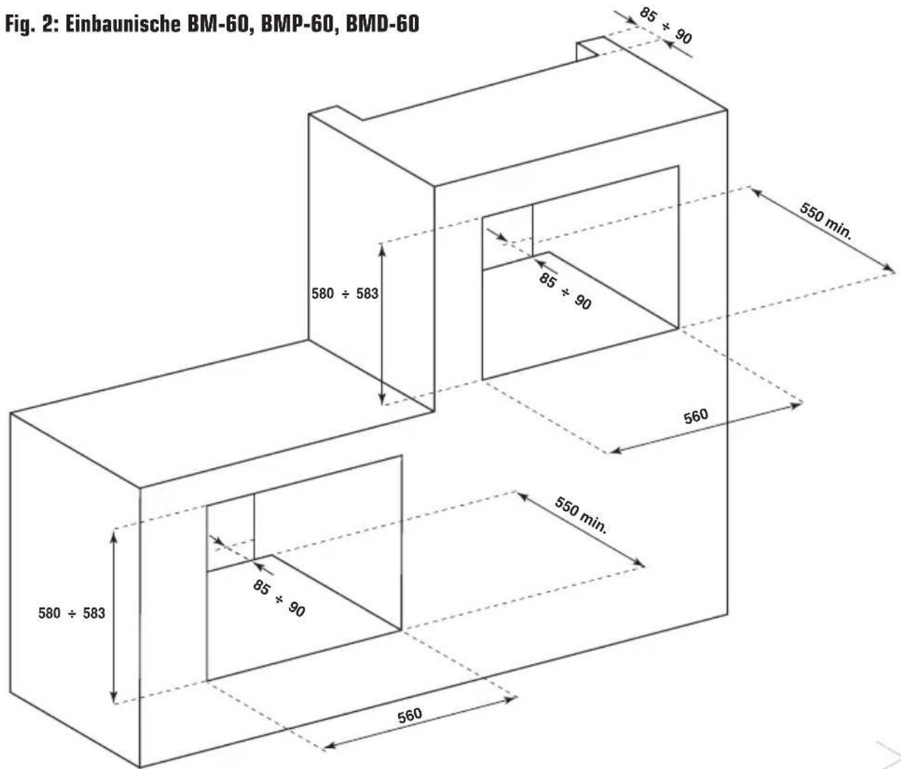 BORETTI MTSA60 IX - Anweisungen zur wichtigen Installation (Abb. 1; 2; 3) - 2