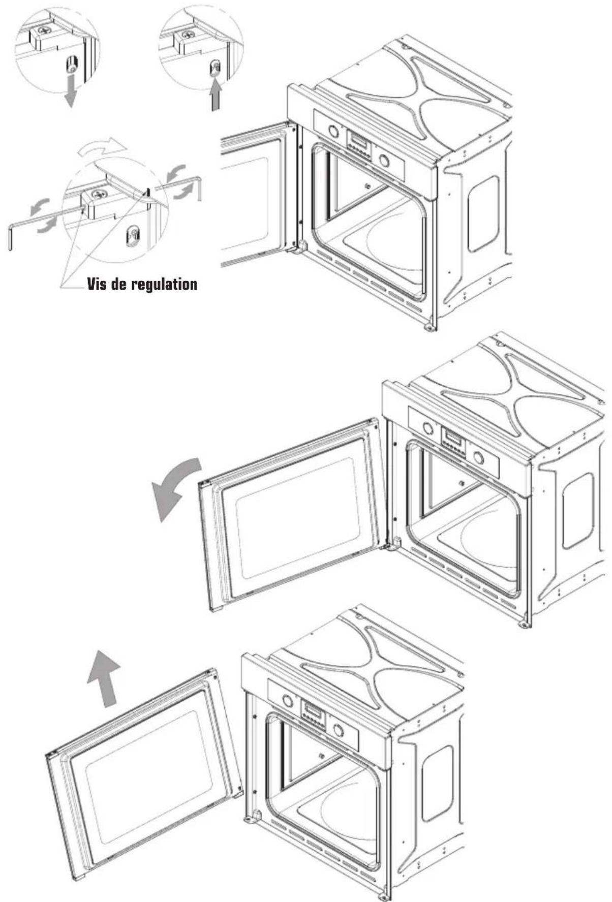 BORETTI BMD 60 IX - Retrait et réinstallation de la porte du four - 1