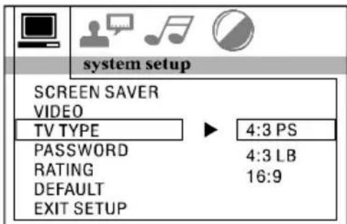 Marquant MCR1407 - Menu de réglage du type de TV - 1