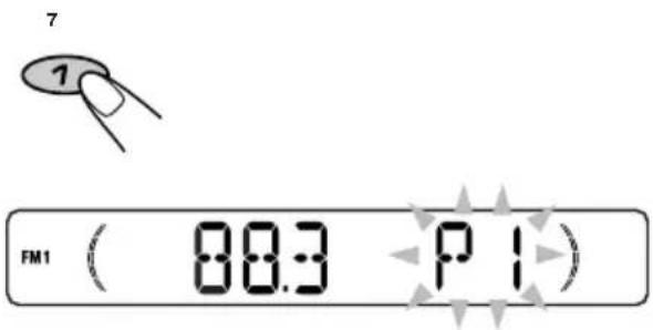 JVC KSFX772R - Drücken Sie die Ziffertaste (in diesem Beispiel 1), und halten Sie sie länger als 2 Sekunden gedrückt. - 1