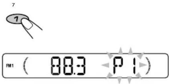 JVC KSFX772R - Maintenez pressée la touche numérique (dans cet exemple, 1) pendant plus de 2 secondes. - 1