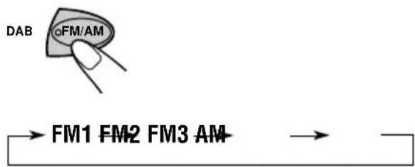 JVC KSFX772R - Choisissez la bande (FM1 - 3, AM). - 1