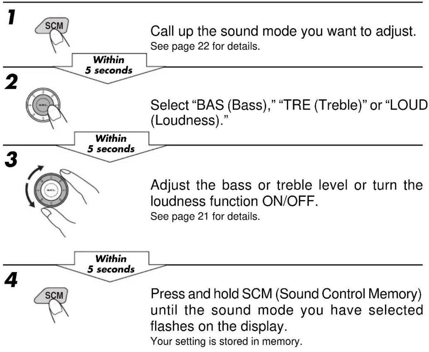 JVC KSFX650R - Storing your own sound adjustments - 2