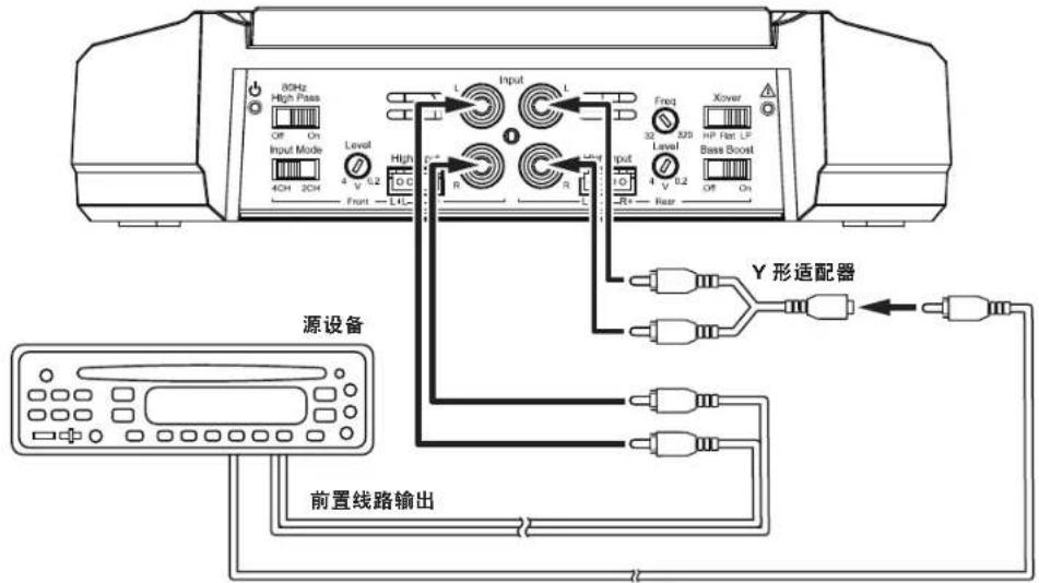 JBL GXA3001 - GX-A604输入连接：3声道操作 - 1