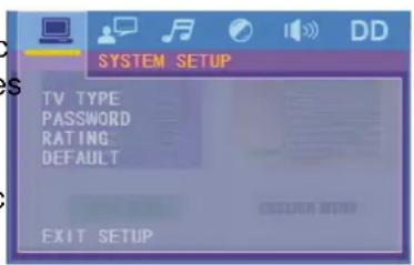 LENCO CS470DVD - Utilisation du menu de configuration du système DVD - 1