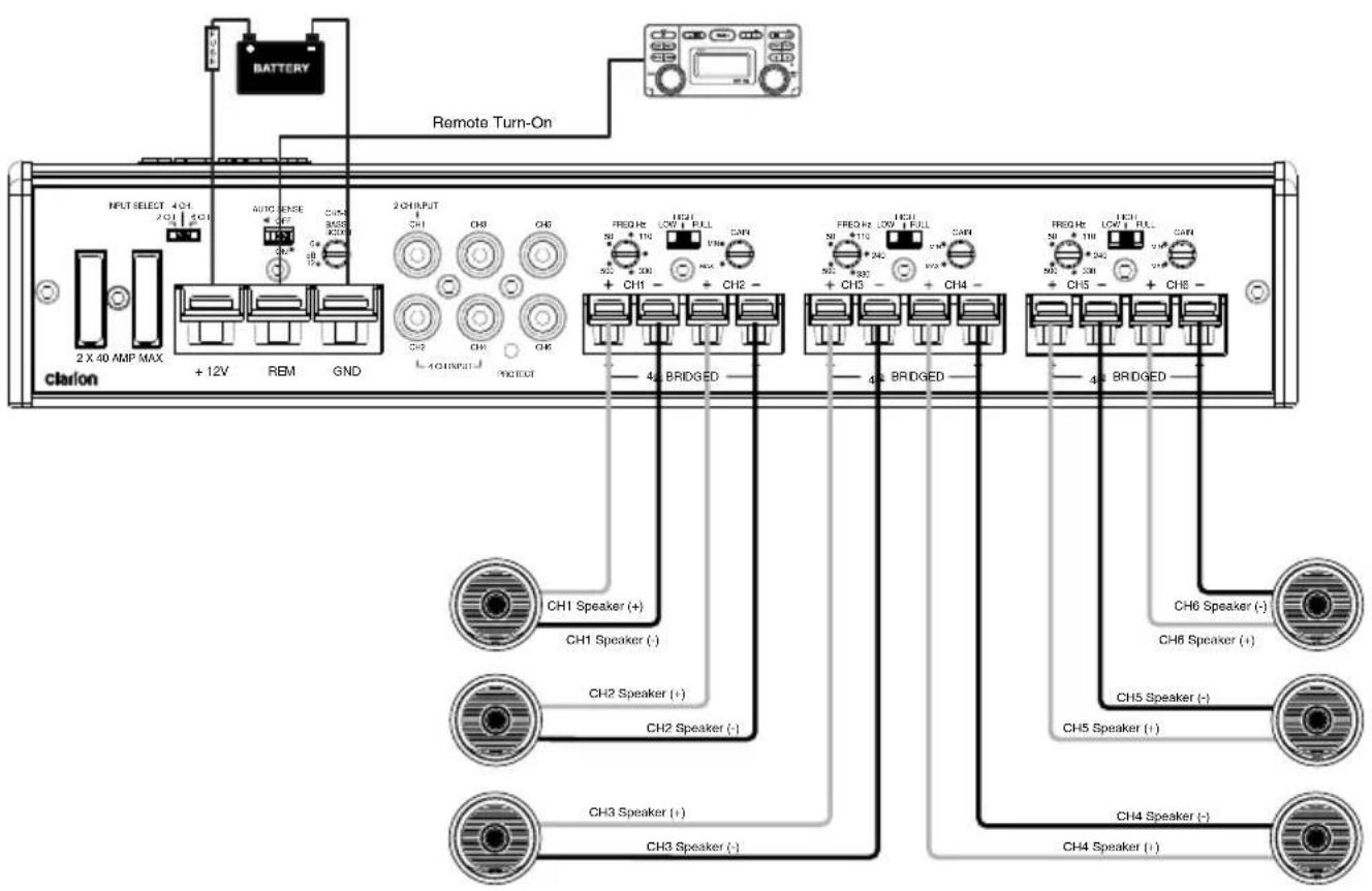 CLARION XC6610 - CONNECTION FOR POWER AND SPEAKERS - 1