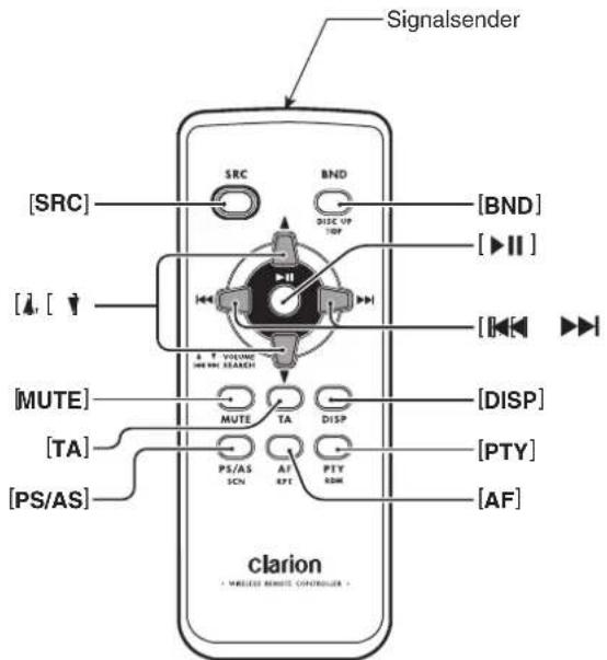 CLARION DXZ588RUSB - Funktionen der Tasten der Fernbedienung - 2
