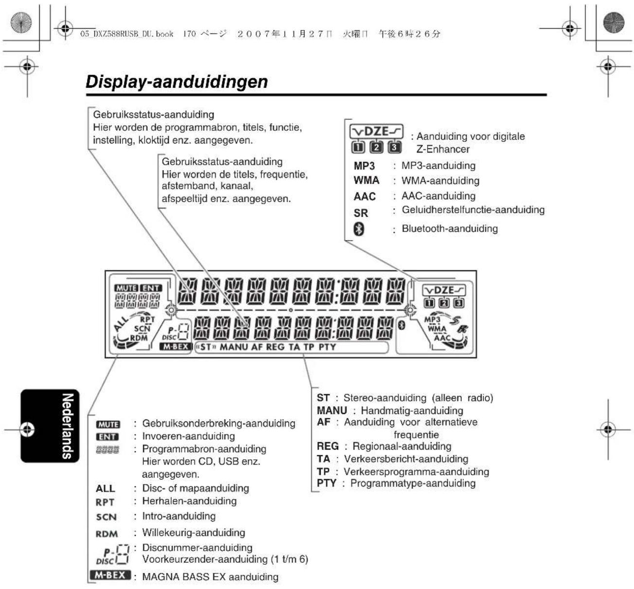 CLARION DXZ588RUSB - [MENU] toets - 3