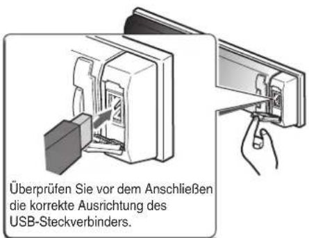 CLARION DXZ588RUSB - Anschließen eines USB-Speicher-/MTP-Gerätes - 1