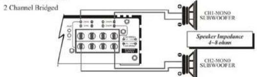 Ground Zero GZUA 2250DX - Speaker connection - 4