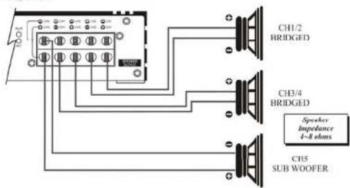 Ground Zero GZUA 5600DX - Speaker connection - 3