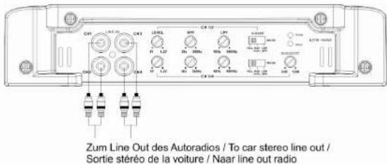Ground Zero GZTA 2255X - Conexión de los altavoces para el funcionacho mode de 3 vías - notas - 9