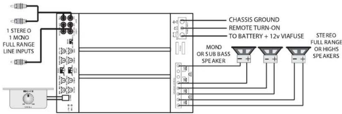 MB QUART PAB 1200.1 D - Minimum final loudspeaker impedances - 1