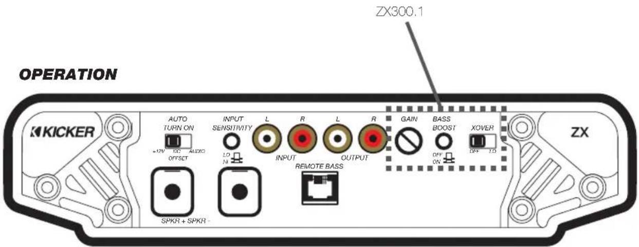 KICKER ZX300.1 - MONO OPERATION minimum impedance of 2 ohms - 2