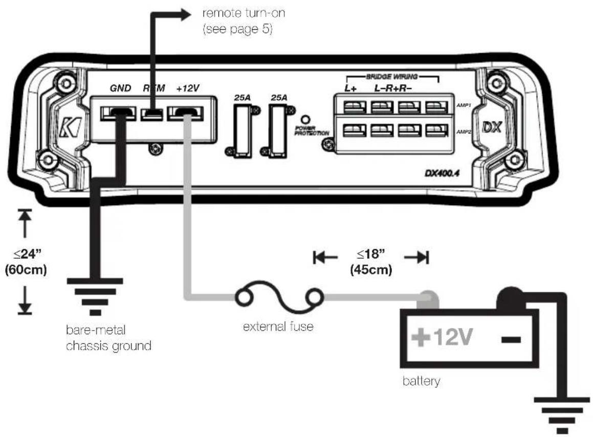 KICKER DX400.4 - Power/Ground Wire KICKER Wiring Kit - 1