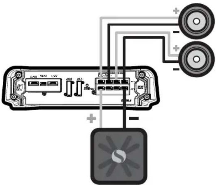 KICKER DX400.4 - GLEICHZEITIGER STEREO- UND MONO-BETRIEB (SAMS) - 1