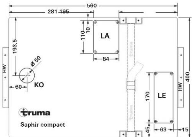 TRUMA Saphir compact - Matt for montering - 1
