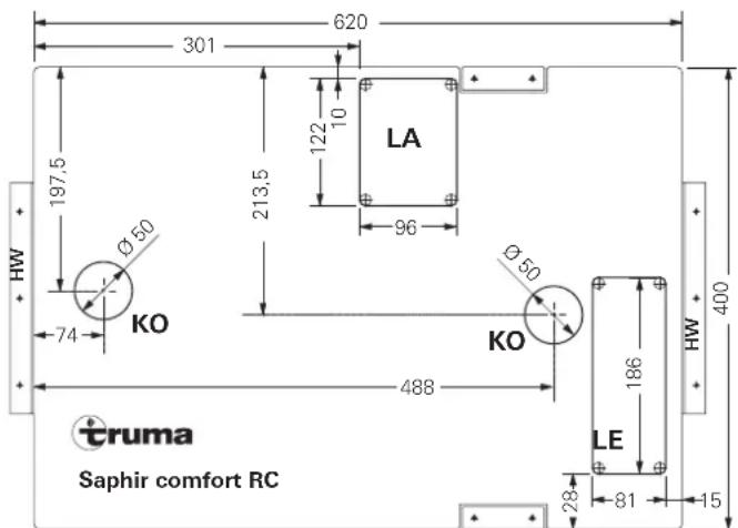 TRUMA Saphir comfort RC - Matt for montering - 1