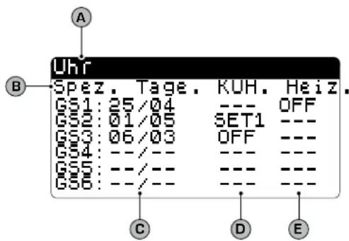 Aermec NXW - Parameter MENÜ UHR/TIMER - 10