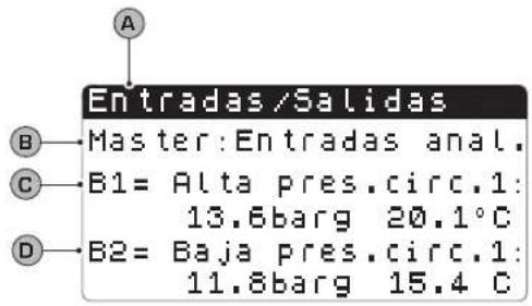 Aermec NXW - Parámetros MENÚ ENTRADAS / SALIDAS - 1