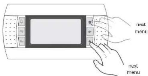 Aermec NXW - Pass from one menu to another - 2