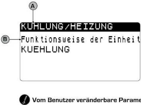 Aermec NXW - Parameter MENÜ KÜHLUNG / HEIZUNG - 1