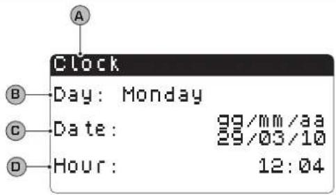 Aermec NXW - CLOCK/PERIOD MENU parameters - 1