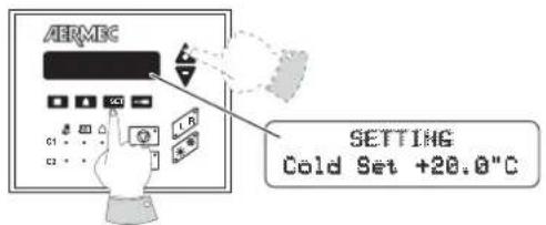 Aermec GR3 - CONFIGURACION SET POINT EN FRIO - 1