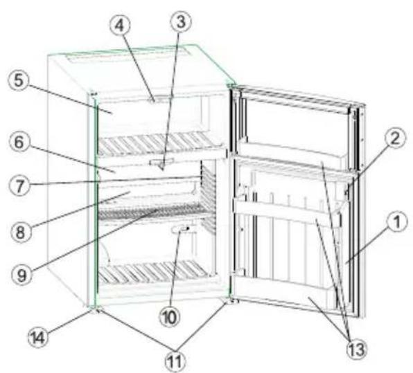 ELECTROLUX RH 456 LDE - Componentes del aparato - 1