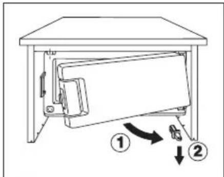 ELECTROLUX ERT 14001 W - Inversion du sens d'ouverture de la porte du compartment Congélateur - 2
