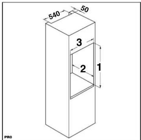 ELECTROLUX ERN 16500 - Dimensions of the recess - 1