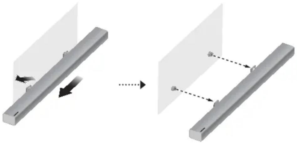 SAMSUNG HWK651 - „SOUNDBAR“ GARSIAKALBIO NUĖMIMAS NUO SIENOS - 1
