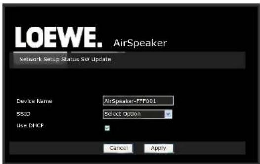 LOEWE AirSpeaker ID - Wireless network - Configuration page - 1