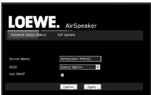 LOEWE AirSpeaker ID - Bezdrátová sít' - konfigurace - 1