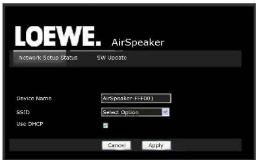 LOEWE AirSpeaker ID - Red inalámbrica - Págrina de configuración - 1