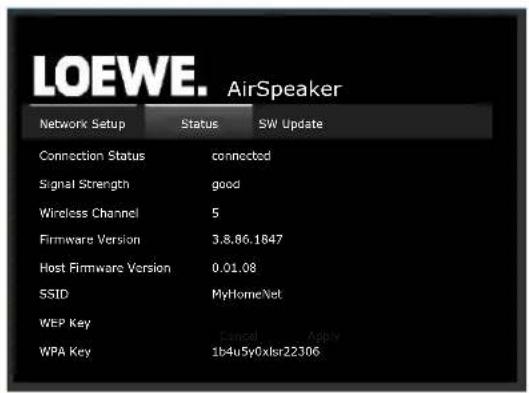 LOEWE AirSpeaker ID - Paramétres réseau - 1