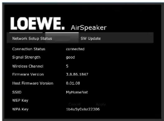 LOEWE AirSpeaker ID - Hálozati beállitások - 1