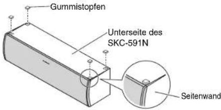 ONKYO HTP678 - Verwendung der Gummistopfen für eine stabiläre Plattform - 1