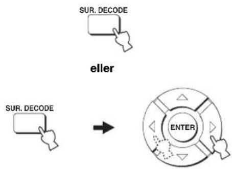 YAMAHA HTY7030 - Tryck upprepade gånger på SUR. DECODE (eller tryck på SUR. DECODE och därefter på ◀ / ◀) för att växla mellan olika surroundlägen. - 1