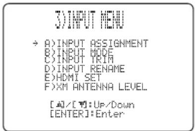 YAMAHA HTY7030 - INPUT MENU - 1